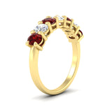 Load image into Gallery viewer, 1.50-carat-seven-stone-oval-ruby-anniversary-band-in-yellow-gold-fdwb8008ovgrudrangle2-1.50ct-nl-yg