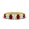 Load image into Gallery viewer, 1.50-carat-seven-stone-oval-ruby-anniversary-band-in-yellow-gold-fdwb8008ovgrudrsleep-1.50ct-nl-yg