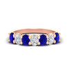 Load image into Gallery viewer, 1.50-carat-seven-stone-oval-sapphire-anniversary-band-in-rose-gold-fdwb8008ovgsablsleep-1.50ct-nl-rg