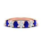 Load image into Gallery viewer, 1.50-carat-seven-stone-oval-sapphire-anniversary-band-in-rose-gold-fdwb8008ovgsablsleep-1.50ct-nl-rg