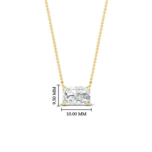 Horizontal Radiant Diamond Solitaire Pendant