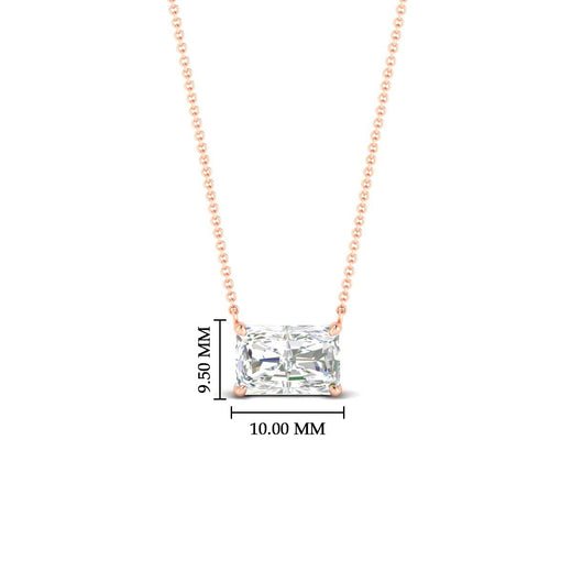 Horizontal Radiant Diamond Solitaire Pendant