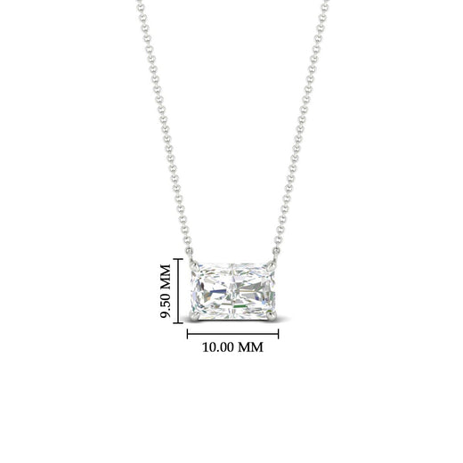 Horizontal Radiant Diamond Solitaire Pendant