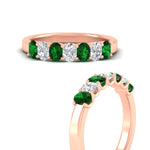 Load image into Gallery viewer, 1.50-ct-oval-7-stone-emerald-classic-wedding-ring-in-rose-gold-fd10255ovgemgrangle3-1.50ct-nl-rg.jpg?v=1770804183