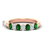 Load image into Gallery viewer, 1.50-ct-oval-7-stone-emerald-classic-wedding-ring-in-rose-gold-fd10255ovgemgrsleep-1.50ct-nl-rg-hw.jpg?v=1770804184