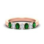 Load image into Gallery viewer, 1.50-ct-oval-7-stone-emerald-classic-wedding-ring-in-rose-gold-fd10255ovgemgrsleep-1.50ct-nl-rg.jpg?v=1770804184
