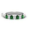 Load image into Gallery viewer, 1.50-ct-oval-7-stone-emerald-classic-wedding-ring-in-white-gold-fd10255ovgemgrsleep-1.50ct-nl-wg-hw.jpg?v=1770804184