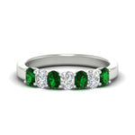 Load image into Gallery viewer, 1.50-ct-oval-7-stone-emerald-classic-wedding-ring-in-white-gold-fd10255ovgemgrsleep-1.50ct-nl-wg.jpg?v=1770804184