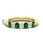 Load image into Gallery viewer, 1.50-ct-oval-7-stone-emerald-classic-wedding-ring-in-yellow-gold-fd10255ovgemgrsleep-1.50ct-nl-yg-hw.jpg?v=1770804184
