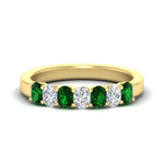 Load image into Gallery viewer, 1.50-ct-oval-7-stone-emerald-classic-wedding-ring-in-yellow-gold-fd10255ovgemgrsleep-1.50ct-nl-yg.jpg?v=1770804184