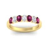Load image into Gallery viewer, 1.50-ct-oval-7-stone-pink-sapphire-classic-wedding-ring-in-yellow-gold-fd10255ovgsadrpiangle5-1.50ct-nl-yg.jpg?v=1770804183