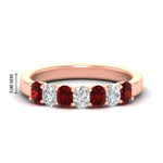 Load image into Gallery viewer, 1.50-ct-oval-7-stone-ruby-classic-wedding-ring-in-rose-gold-fd10255ovgrudrsleep-1.50ct-nl-rg-hw.jpg?v=1770804183