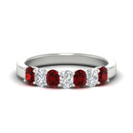 Load image into Gallery viewer, 1.50-ct-oval-7-stone-ruby-classic-wedding-ring-in-white-gold-fd10255ovgrudrsleep-1.50ct-nl-wg.jpg?v=1770804184