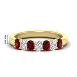 Load image into Gallery viewer, 1.50-ct-oval-7-stone-ruby-classic-wedding-ring-in-yellow-gold-fd10255ovgrudrsleep-1.50ct-nl-yg-hw.jpg?v=1770804183