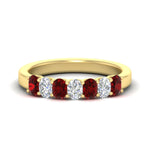 Load image into Gallery viewer, 1.50-ct-oval-7-stone-ruby-classic-wedding-ring-in-yellow-gold-fd10255ovgrudrsleep-1.50ct-nl-yg.jpg?v=1770804184