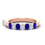 Load image into Gallery viewer, 1.50-ct-oval-7-stone-sapphire-classic-wedding-ring-in-rose-gold-fd10255ovgsablsleep-1.50ct-nl-rg-hw.jpg?v=1770804183