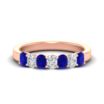 Load image into Gallery viewer, 1.50-ct-oval-7-stone-sapphire-classic-wedding-ring-in-rose-gold-fd10255ovgsablsleep-1.50ct-nl-rg.jpg?v=1770804184