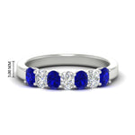 Load image into Gallery viewer, 1.50-ct-oval-7-stone-sapphire-classic-wedding-ring-in-white-gold-fd10255ovgsablsleep-1.50ct-nl-wg-hw.jpg?v=1770804184