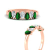 Load image into Gallery viewer, 1.50-ct-teardrop-seven-emerald-wedding-band-for-women-in-rose-gold-fdwb8008pegemgrangle3-1.50ct-nl-rg.jpg
