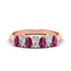 Load image into Gallery viewer, 1.50-ct-teardrop-seven-pink-sapphire-wedding-band-for-women-in-rose-gold-fdwb8008pegsadrpisleep-1.50ct-nl-rg.jpg