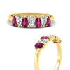 Load image into Gallery viewer, 1.50-ct-teardrop-seven-pink-sapphire-wedding-band-for-women-in-yellow-gold-fdwb8008pegsadrpiangle3-1.50ct-nl-yg.jpg