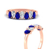 Load image into Gallery viewer, 1.50-ct-teardrop-seven-sapphire-wedding-band-for-women-in-rose-gold-fdwb8008pegsablangle3-1.50ct-nl-rg.jpg