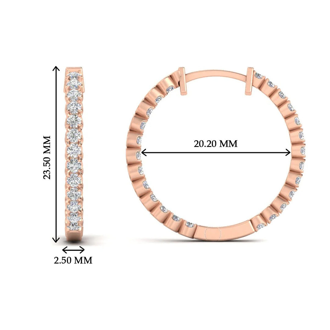 U Prong Diamond Hoop Earring