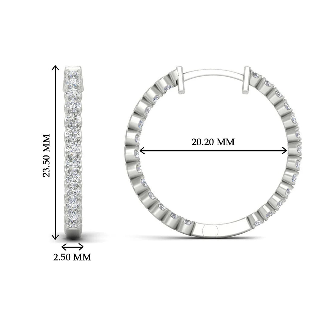U Prong Diamond Hoop Earring