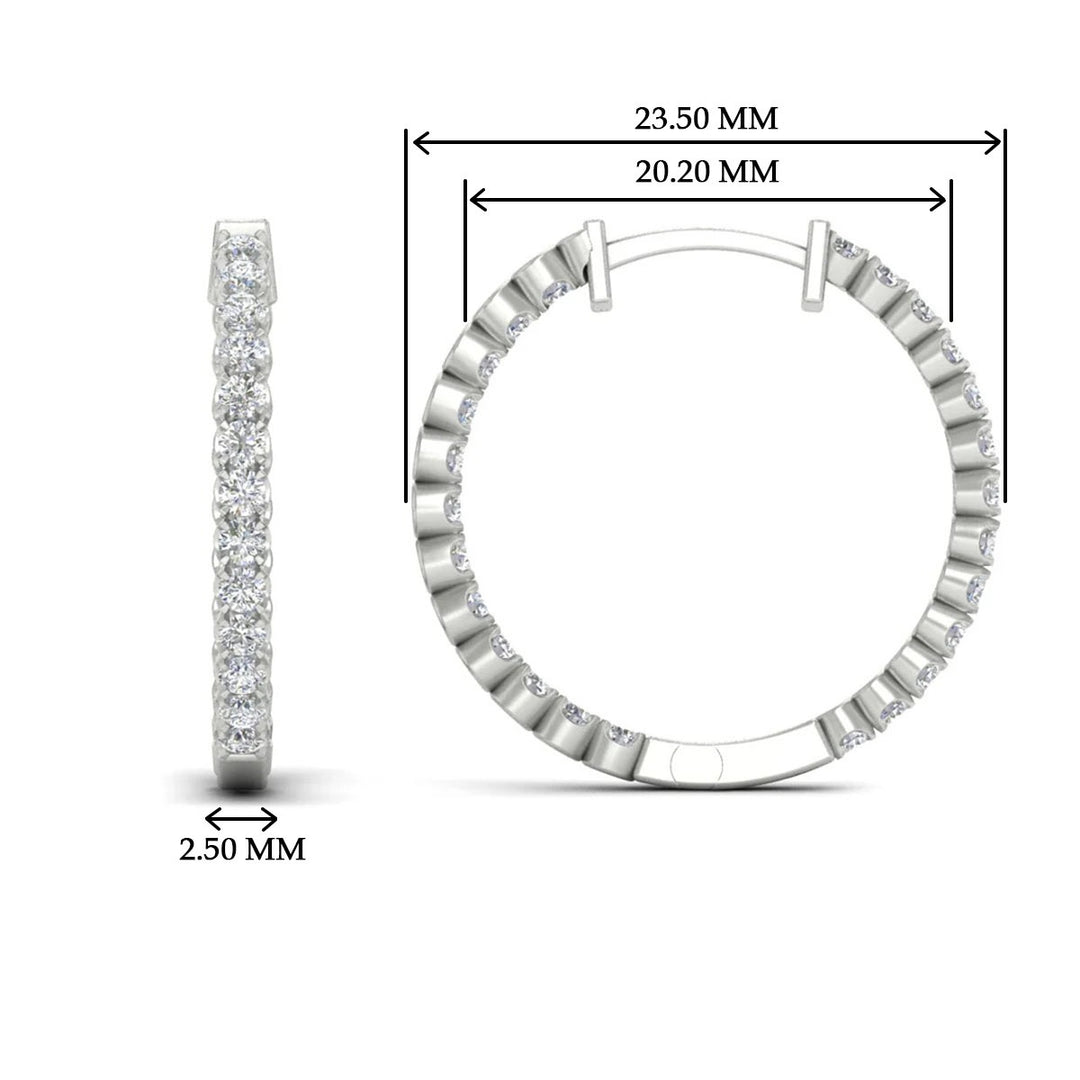 U Prong Diamond Hoop Earring