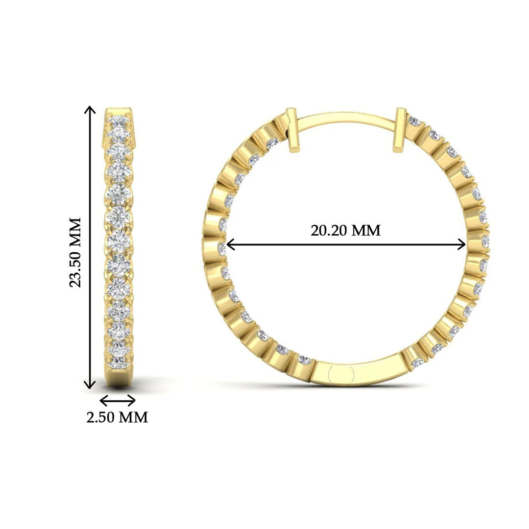 U Prong Diamond Hoop Earring