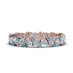 Load image into Gallery viewer, 1.50-ct.-pear-eternity-diamond-band-with-blue-topaz-in-rose-gold-FDEWB9203GICBLTO-NL-RG.jpg
