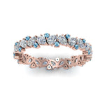 Load image into Gallery viewer, 1.50-ct.-pear-eternity-diamond-band-with-blue-topaz-in-rose-gold-FDEWB9203GICBLTO-NL-RG.jpg
