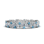 Load image into Gallery viewer, 1.50-ct.-pear-eternity-diamond-band-with-blue-topaz-in-white-gold-FDEWB9203GICBLTO-NL-WG.jpg
