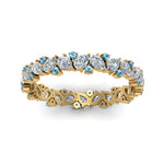 Load image into Gallery viewer, 1.50-ct.-pear-eternity-diamond-band-with-blue-topaz-in-yellow-gold-FDEWB9203GICBLTO-NL-YG.jpg
