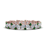 Load image into Gallery viewer, 1.50-ct.-pear-eternity-diamond-band-with-emerald-in-rose-gold-FDEWB9203GEMGR-NL-RG.jpg
