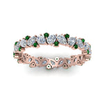 Load image into Gallery viewer, 1.50-ct.-pear-eternity-diamond-band-with-emerald-in-rose-gold-FDEWB9203GEMGR-NL-RG.jpg
