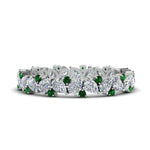Load image into Gallery viewer, 1.50-ct.-pear-eternity-diamond-band-with-emerald-in-white-gold-FDEWB9203GEMGR-NL-WG.jpg
