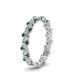 Load image into Gallery viewer, 1.50-ct.-pear-eternity-diamond-band-with-emerald-in-white-gold-FDEWB9203GEMGR-NL-WG.jpg
