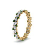 Load image into Gallery viewer, 1.50-ct.-pear-eternity-diamond-band-with-emerald-in-yellow-gold-FDEWB9203GEMGR-NL-YG.jpg
