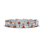 Load image into Gallery viewer, 1.50-ct.-pear-eternity-diamond-band-with-orange-sapphire-in-white-gold-FDEWB9203GSAOR-NL-WG.jpg
