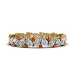 Load image into Gallery viewer, 1.50-ct.-pear-eternity-diamond-band-with-orange-sapphire-in-yellow-gold-FDEWB9203GSAOR-NL-YG.jpg
