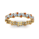 Load image into Gallery viewer, 1.50-ct.-pear-eternity-diamond-band-with-orange-sapphire-in-yellow-gold-FDEWB9203GSAOR-NL-YG.jpg
