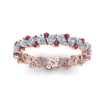Load image into Gallery viewer, 1.50-ct.-pear-eternity-diamond-band-with-pink-sapphire-in-rose-gold-FDEWB9203GSADRPI-NL-RG.jpg
