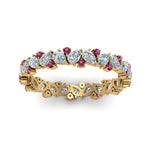 Load image into Gallery viewer, 1.50-ct.-pear-eternity-diamond-band-with-pink-sapphire-in-yellow-gold-FDEWB9203GSADRPI-NL-YG.jpg
