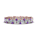 Load image into Gallery viewer, 1.50-ct.-pear-eternity-diamond-band-with-purple-topaz-in-rose-gold-FDEWB9203GVITO-NL-RG.jpg
