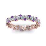 Load image into Gallery viewer, 1.50-ct.-pear-eternity-diamond-band-with-purple-topaz-in-rose-gold-FDEWB9203GVITO-NL-RG.jpg
