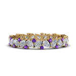 Load image into Gallery viewer, 1.50-ct.-pear-eternity-diamond-band-with-purple-topaz-in-yellow-gold-FDEWB9203GVITO-NL-YG.jpg
