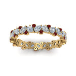 Load image into Gallery viewer, 1.50-ct.-pear-eternity-diamond-band-with-ruby-in-yellow-gold-FDEWB9203GRUDR-NL-YG.jpg
