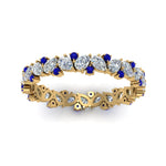 Load image into Gallery viewer, 1.50-ct.-pear-eternity-diamond-band-with-sapphire-in-yellow-gold-FDEWB9203GSABL-NL-YG.jpg

