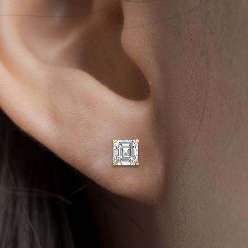 Asscher Cut Diamond Stud Earring